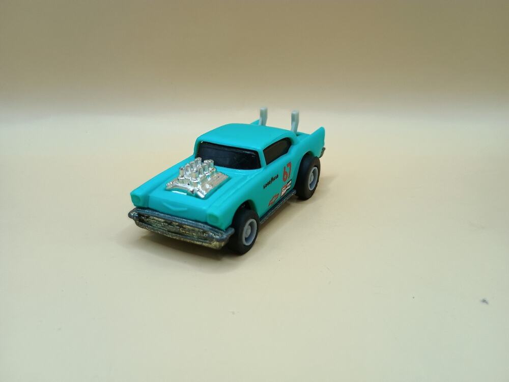 HOT WHEEL Vintage 57 Chevy Wind Aqua Goodyear Champion Power Command 3”